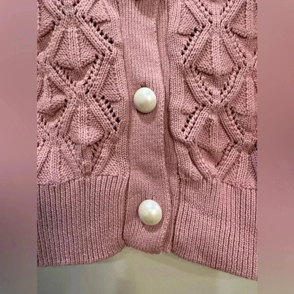 Marc New York Pink Cardigan Sweater Pearl Buttons XS & M - Picture 5 of 13